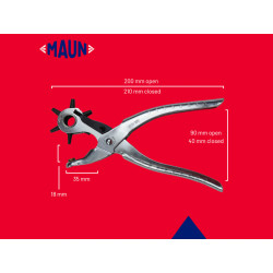 Maun 2230-200 Revolving Leather Hole Punch Pliers