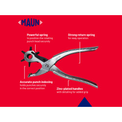 Maun 2230-200 Revolving Leather Hole Punch Pliers