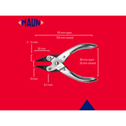 Maun 4330-125 Snipe Nose Parallel Pliers, Serrated Jaws 125mm