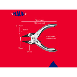 Maun 4340-125 Snipe Nose Parallel Pliers, Smooth Jaws 125mm