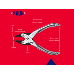 Maun 4860-160 Flat Nose Pliers, Serrated Jaws 160mm