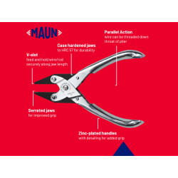 Maun 4860-160 Flat Nose Pliers, Serrated Jaws 160mm