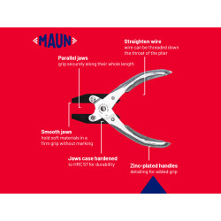 Maun 4870-140 Flat Nose Pliers, Smooth Jaws 140mm