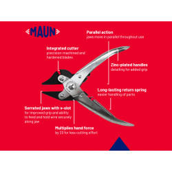 Maun 4951-160 Side Cutter Parallel Pliers with Return Spring 160mm