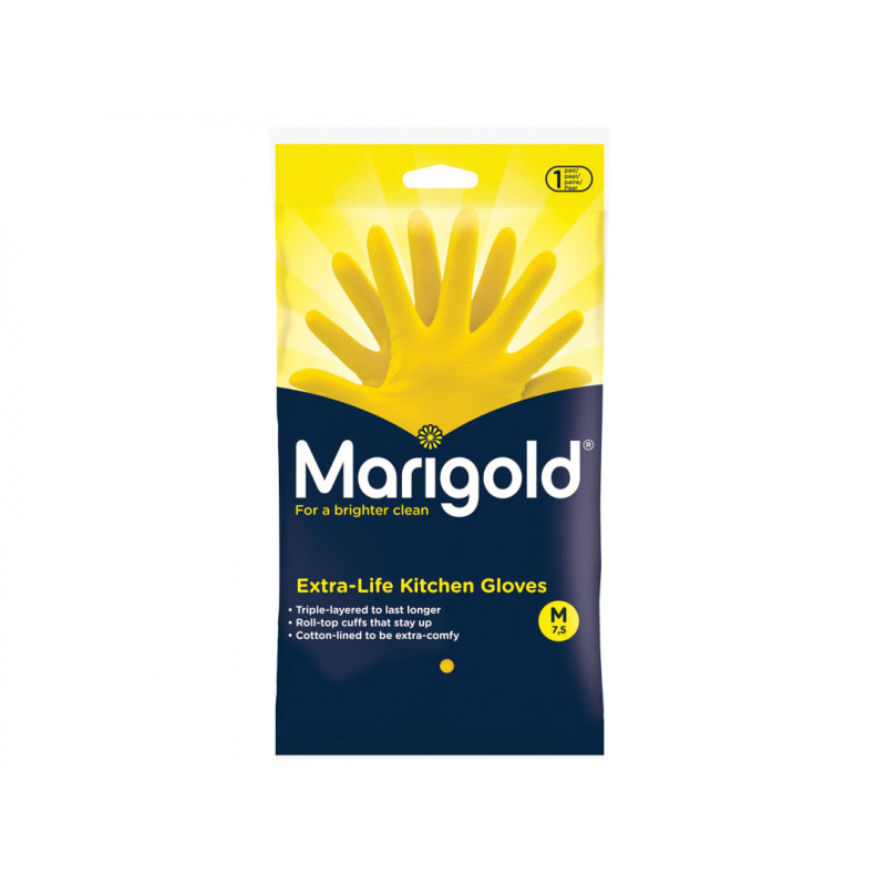 Marigold 145407 Extra-Life Kitchen Rubber Gloves - Medium (6 Pairs) Marigold 145407 Extra-Life Kitchen Rubber Gloves - Medium (6 Pairs)
