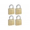 Master Lock 120EURQNOP Solid Brass 20mm Padlock 3-Pin - Keyed Alike x 4
