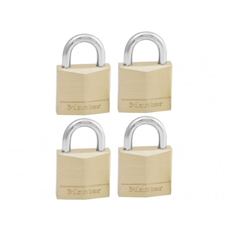 Master Lock 130EURQNOP Solid Brass 30mm Padlock 4-Pin - Keyed Alike x 4