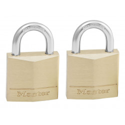 Master Lock 130EURT Solid Brass 30mm Padlock 4-Pin - Keyed Alike x 2