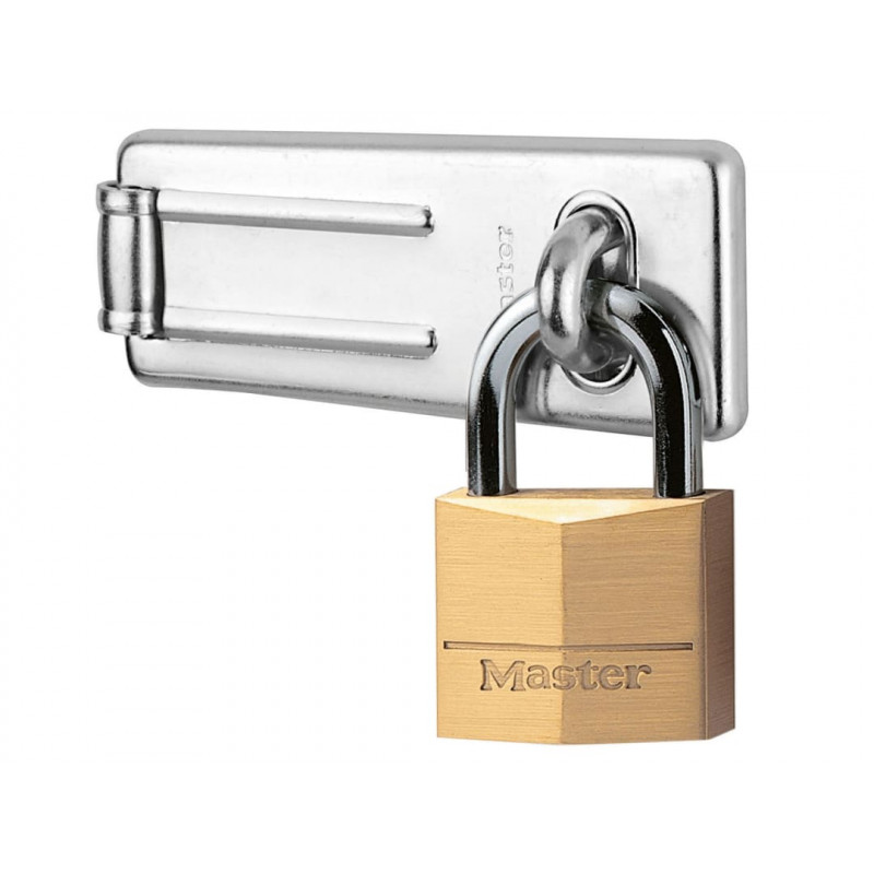Master Lock 140703EURD Hasp 89mm + Solid Brass Padlock 40mm Master Lock 140703EURD Hasp 89mm + Solid Brass Padlock 40mm