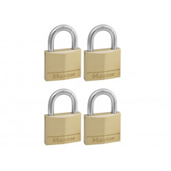 Master Lock 140EURQNOP Solid Brass 40mm Padlock 4-Pin - Keyed Alike x 4