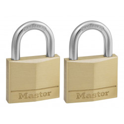 Master Lock 140EURT Solid Brass 40mm Padlock 4-Pin - Keyed Alike x 2