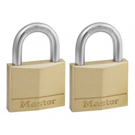 Master Lock 140EURT Solid Brass 40mm Padlock 4-Pin - Keyed Alike x 2