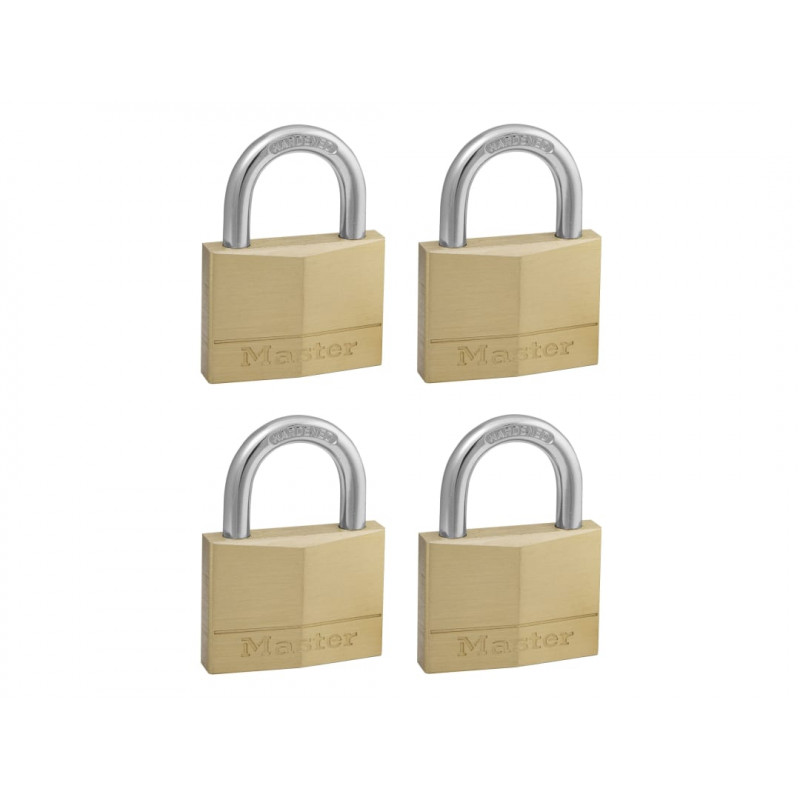 Master Lock 150EURQNOP Solid Brass 50mm Padlock 5-Pin - Keyed Alike x 4 Master Lock 150EURQNOP Solid Brass 50mm Padlock 5-Pin - Keyed Alike x 4