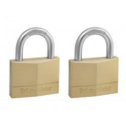 Master Lock 150EURT Solid Brass 50mm Padlock 5-Pin - Keyed Alike x 2
