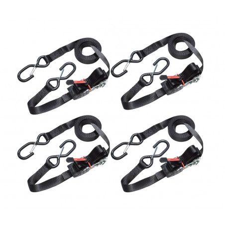 Master Lock 3056EURDAT Ratchet Tie-Down S-Hooks 4.25m 4 Piece