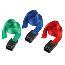 Master Lock 3110EURDATCOL Lashing Strap with Metal Buckle, Coloured 2.5m 150kg (Pack 2)