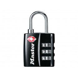 Master Lock 4680EURDBLK TSA 3-Digit Combination Black Finish 30mm Padlock