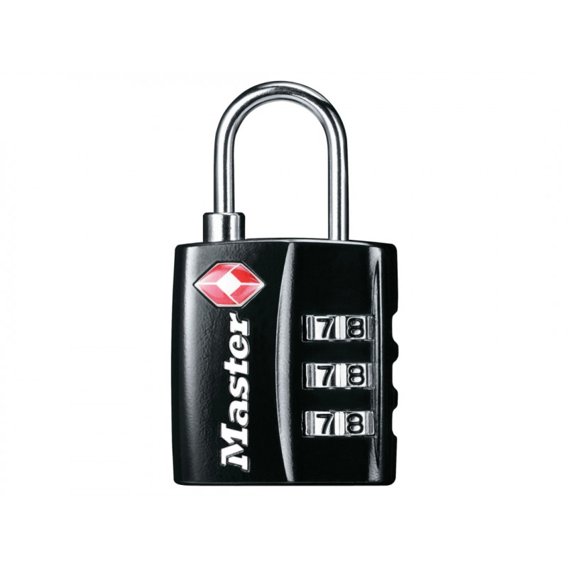 Master Lock 4680EURDBLK TSA 3-Digit Combination Black Finish 30mm Padlock Master Lock 4680EURDBLK TSA 3-Digit Combination Black Finish 30mm Padlock