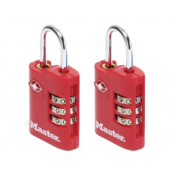 Master Lock 4686EURT TSA 3-Digit Combination Zinc 30mm Padlock x 2