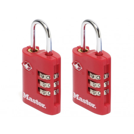 Master Lock 4686EURT TSA 3-Digit Combination Zinc 30mm Padlock x 2