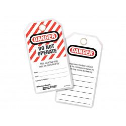Master Lock 497A No. Heavy-Duty Safety Tags (12) - DANGER DO NOT OPERATE