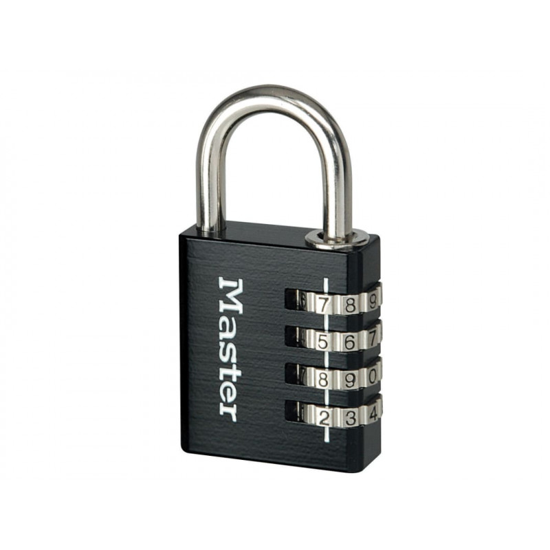 Master Lock 7640EURDBLK Black Finish 40mm 4-Digit Combination Padlock Master Lock 7640EURDBLK Black Finish 40mm 4-Digit Combination Padlock