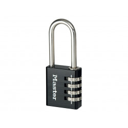Master Lock 7640EURDBLKLH Black Finish 40mm 4-Digit Combination Padlock - 51mm Shackle