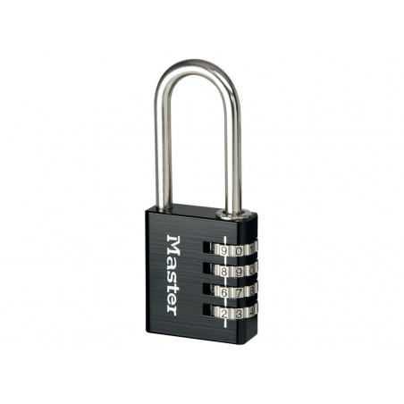 Master Lock 7640EURDBLKLH Black Finish 40mm 4-Digit Combination Padlock - 51mm Shackle