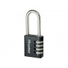 Master Lock 7640EURDBLKLH Black Finish 40mm 4-Digit Combination Padlock - 51mm Shackle