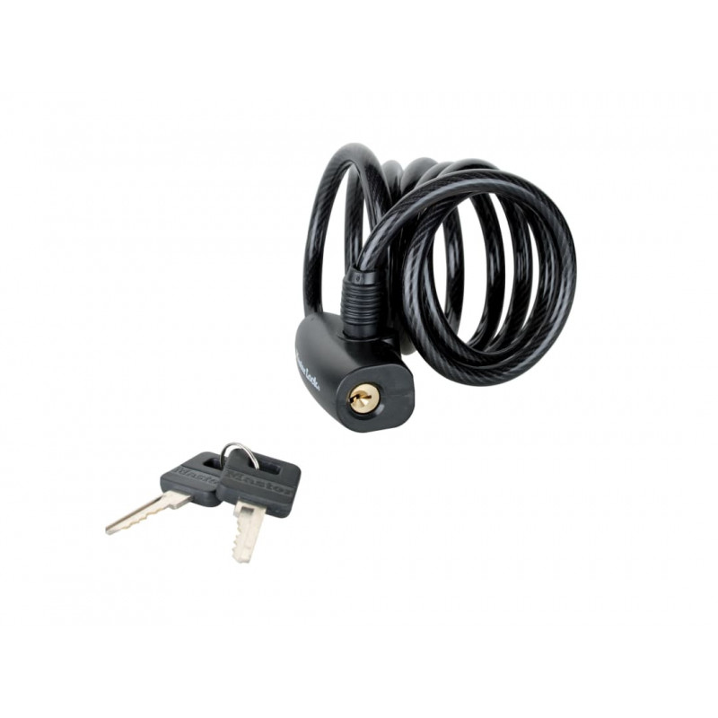Master Lock 8126EURDPRO Black Self Coiling Keyed Cable 1.8m x 8mm Master Lock 8126EURDPRO Black Self Coiling Keyed Cable 1.8m x 8mm