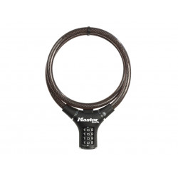Master Lock 8229EURDPRO Black Steel Rigid Combination Cable 0.9m x 12mm