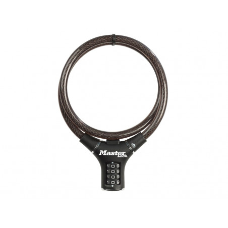 Master Lock 8229EURDPRO Black Steel Rigid Combination Cable 0.9m x 12mm