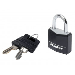 Master Lock 9130EURDBLK Aluminium Black Vinyl Cover 30mm Padlock 4-Pin