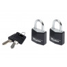 Master Lock 9130EURTBLK Aluminium Black Vinyl Cover 30mm Padlock 4-Pin - Keyed Alike x 2