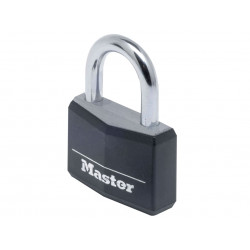 Master Lock 9140EURDBLK Aluminium Black Vinyl Cover 40mm Padlock 4-Pin
