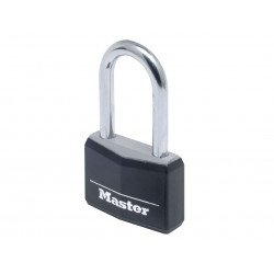 Master Lock 9140EURDBLKLF Aluminium Black Vinyl Cover 40mm Padlock 4-Pin - 38mm Shackle