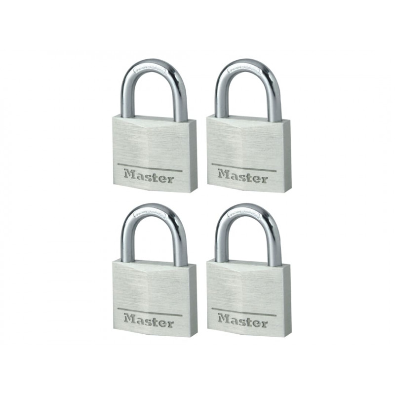 Master Lock 9140EURQNOP Aluminium 40mm Padlock 4-Pin - Keyed Alike x 4 Master Lock 9140EURQNOP Aluminium 40mm Padlock 4-Pin - Keyed Alike x 4