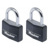Master Lock 9140EURTBLK Aluminium Black Vinyl Cover 40mm Padlock 4-Pin - Keyed Alike x 2