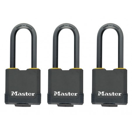 Master Lock M115EURTRILF Excell™ Weather Tough 45mm Padlock 4-Pin- Keyed Alike x 3