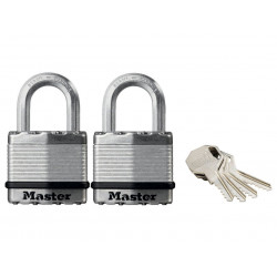 Master Lock M1EURT Excell™ Laminated Steel 45mm Padlock - 24mm Shackle - Keyed Alike x 2