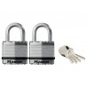 Master Lock M1EURT Excell™ Laminated Steel 45mm Padlock - 24mm Shackle - Keyed Alike x 2