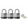 Master Lock M1EURTRI Excell™ Laminated Steel 45mm Padlock - 24mm Shackle - Keyed Alike x 3