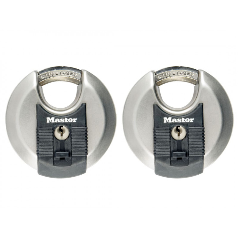 Master Lock M40EURT Excell™ Stainless Steel Discus 70mm Padlock Keyed Alike x 2 Master Lock M40EURT Excell™ Stainless Steel Discus 70mm Padlock Keyed Alike x 2