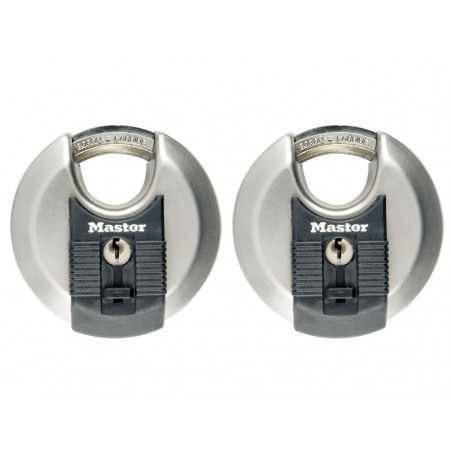Master Lock M40EURT Excell™ Stainless Steel Discus 70mm Padlock Keyed Alike x 2