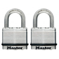 Master Lock M5EURT Excell™ Laminated Steel 50mm Padlock - 25mm Shackle - Keyed Alike x 2
