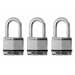 Master Lock M5EURTRILF Excell™ Laminated Steel 50mm Padlock - 38mm Shackle - Keyed Alike x 3