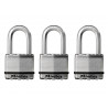 Master Lock M5EURTRILF Excell™ Laminated Steel 50mm Padlock - 38mm Shackle - Keyed Alike x 3