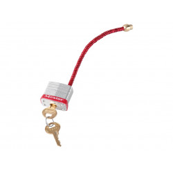Master Lock 7C5RED Lockout Padlock with Flexible Braided Steel Cable Shackle