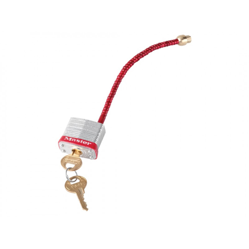 Master Lock 7C5RED Lockout Padlock with Flexible Braided Steel Cable Shackle Master Lock 7C5RED Lockout Padlock with Flexible Braided Steel Cable Shackle