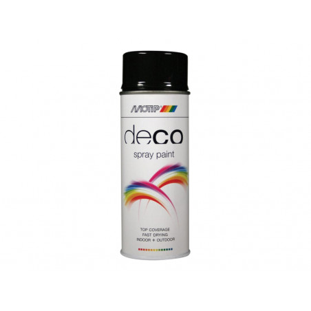 MOTIP® 01602 Deco Spray Paint High Gloss RAL 9005 Deep Black 400ml
